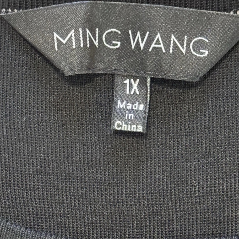 Ming Wang Dress 1X Black Sheath Acrylic Knit Sleeveless Stretchy Midi Classic - Picture 4 of 6